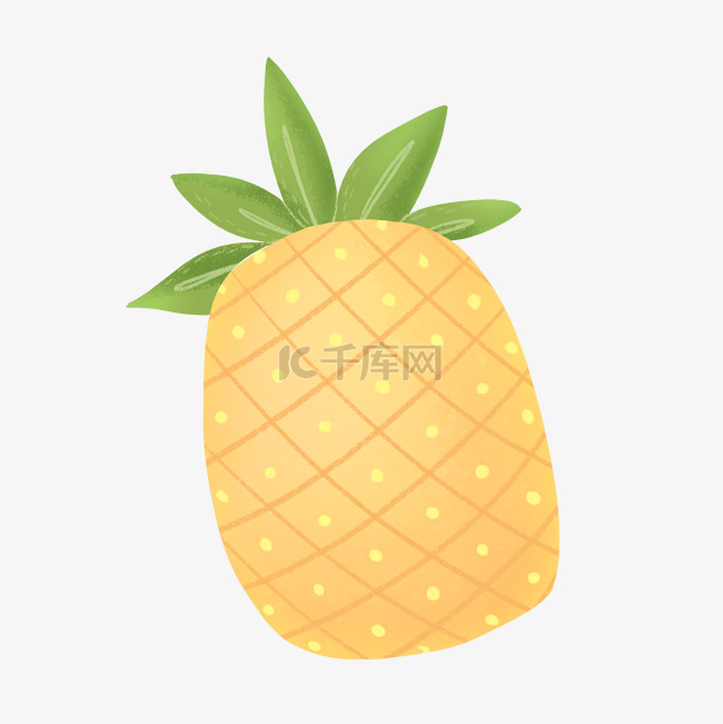 黄色清新夏季水果菠萝