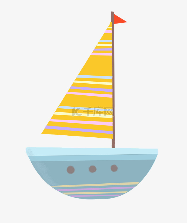 黄色条纹帆船