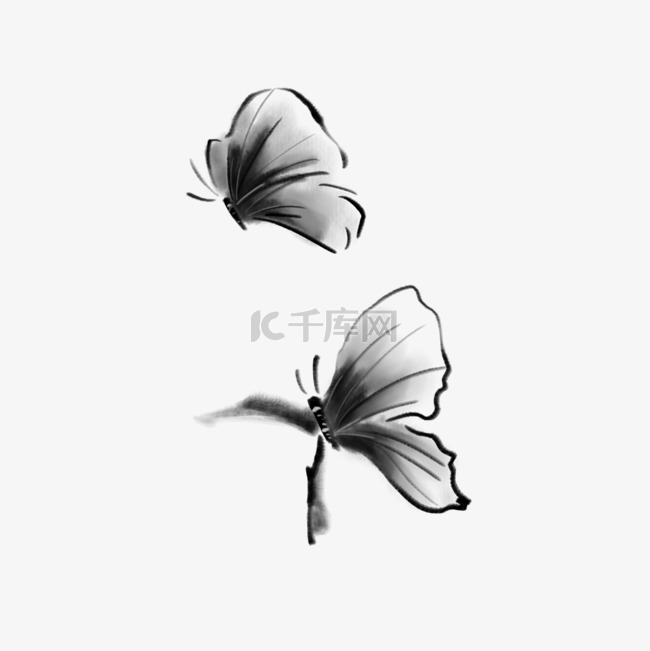 中国风水墨画蝴蝶