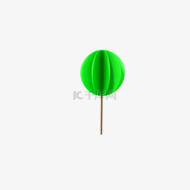 C4D卡通绿色装饰树