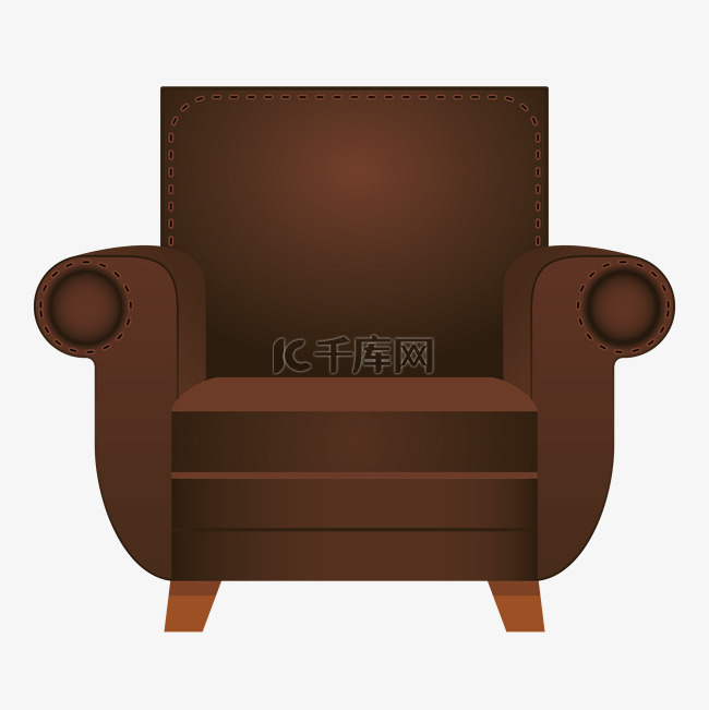 棕色单人沙发插图
