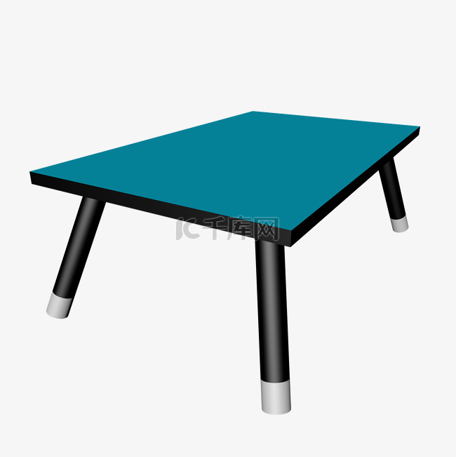蓝色小桌子