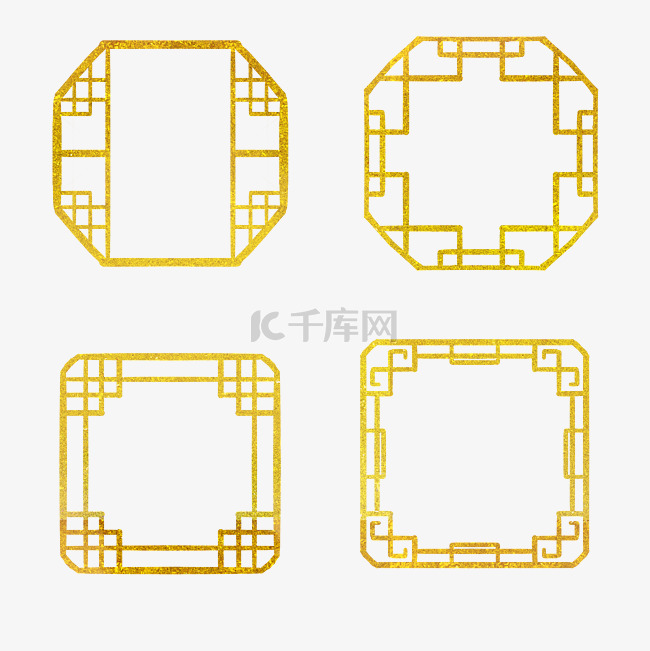 中式金色窗格