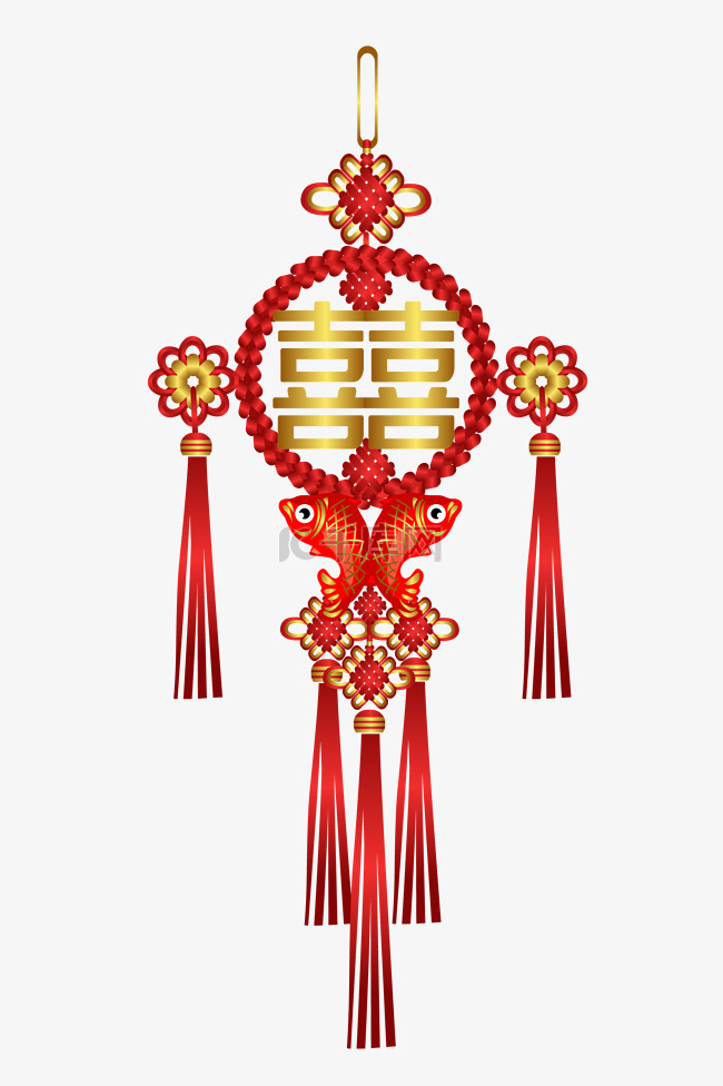 红色喜字中国结挂饰