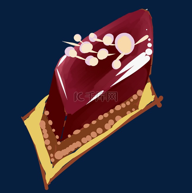一块巧克力美食插画