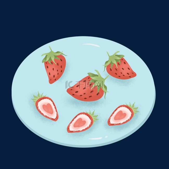 盘子里的红色草莓