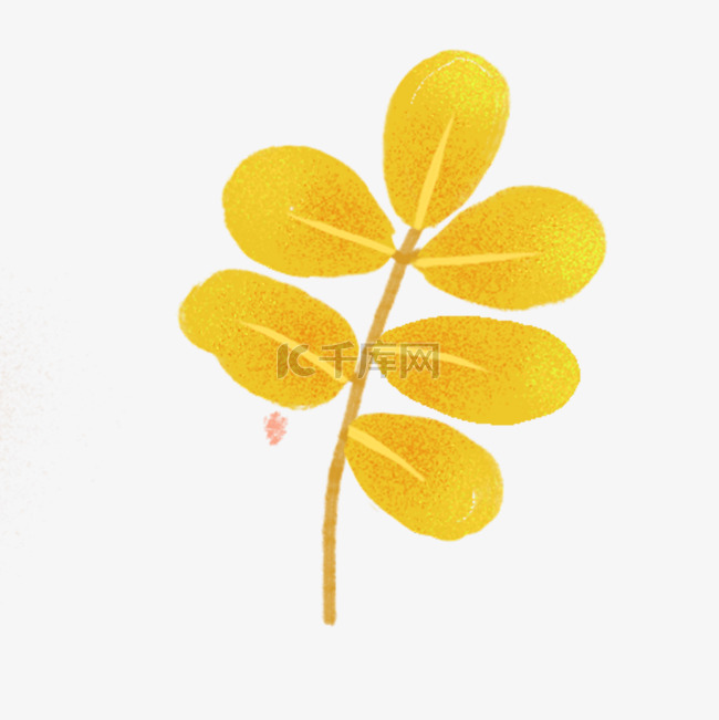 黄色植物叶子元素