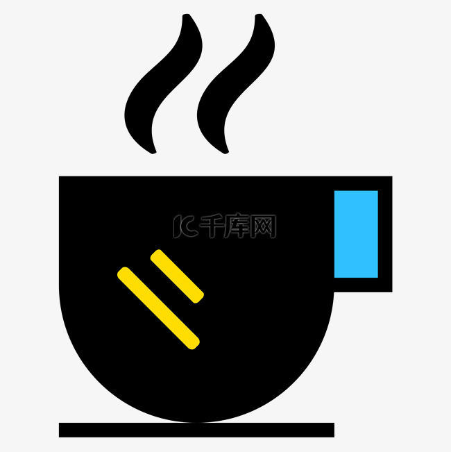 咖啡杯热饮料的黑色剪影图标