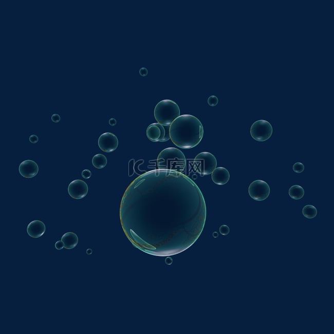 绿色圆形透明气泡