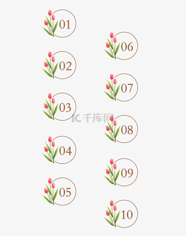 郁金香母亲节微信公众号数字序号