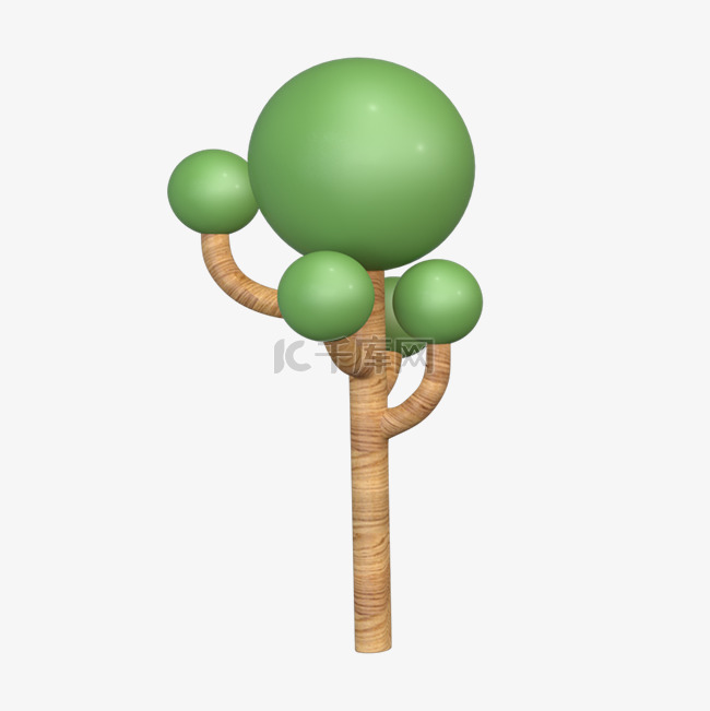 绿色立体小树装饰