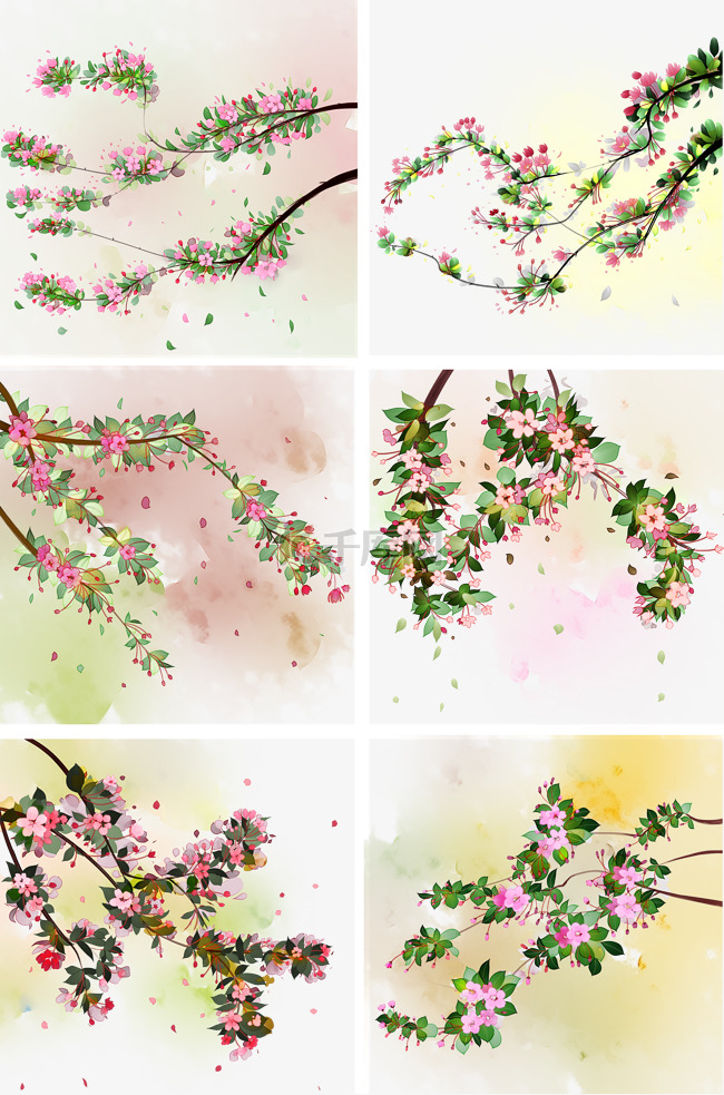 海棠春季花卉植物风景粉色花树