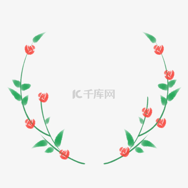 母亲节花环边框