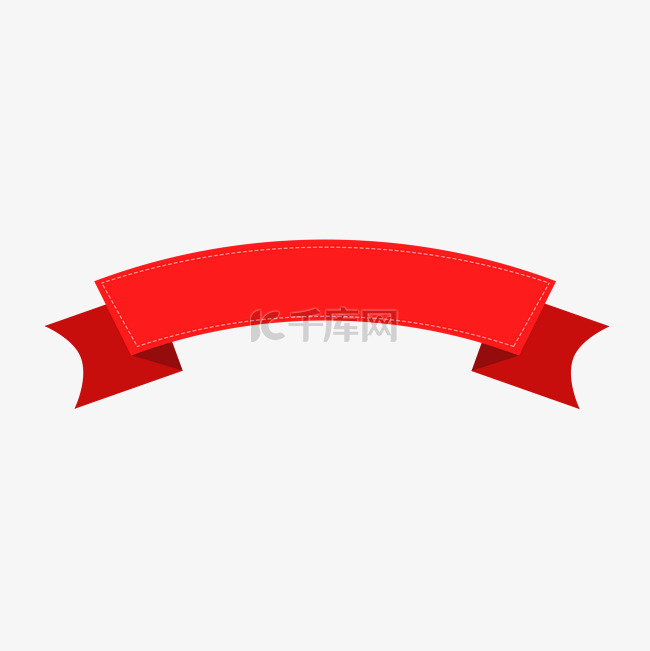 红色折角丝带标题框