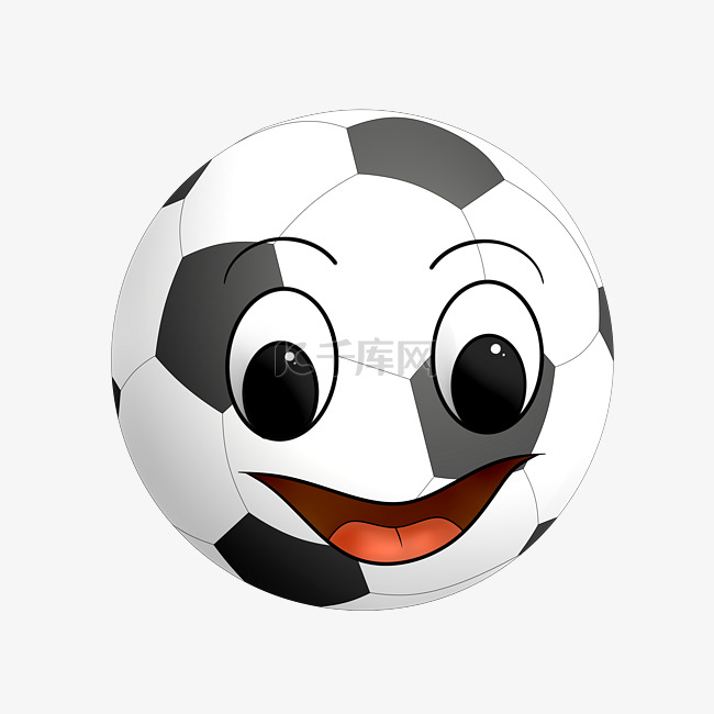 可爱的足球笑脸插画