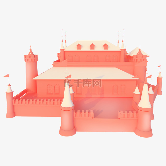立体免抠C4D城堡插图装饰