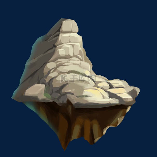 原画游戏漂浮的岩石