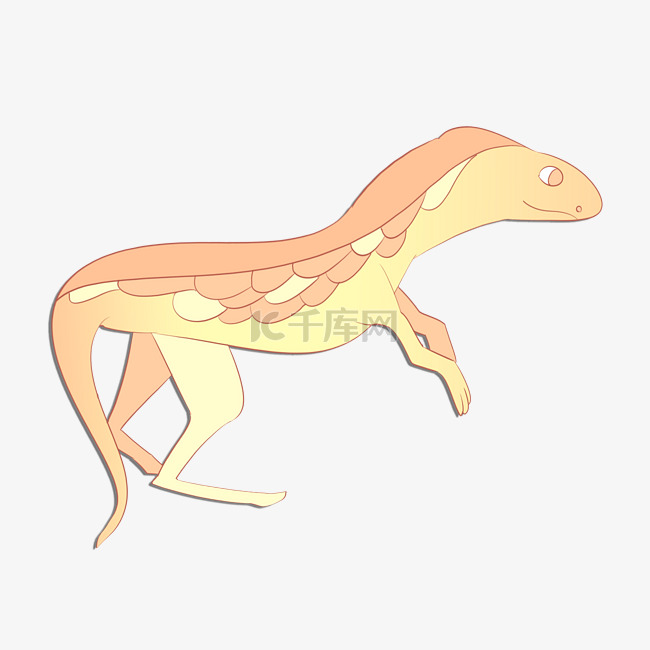 米黄色的动物恐龙插画