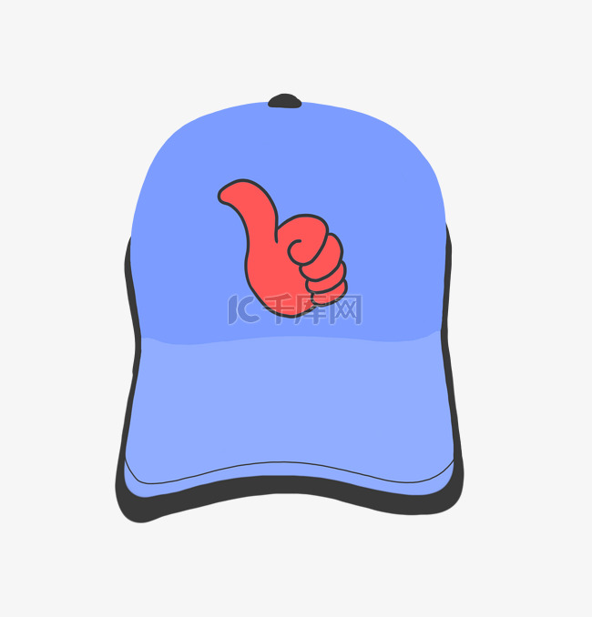 蓝色遮阳帽插画
