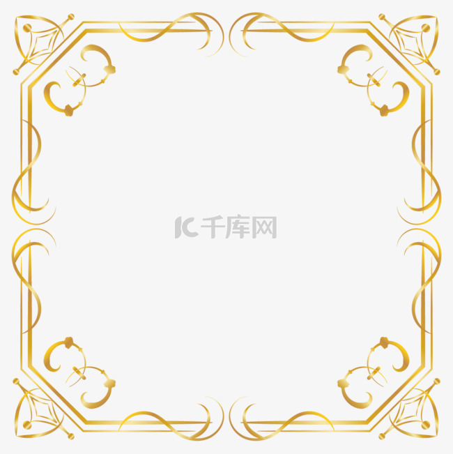 金色欧式古典花纹方框