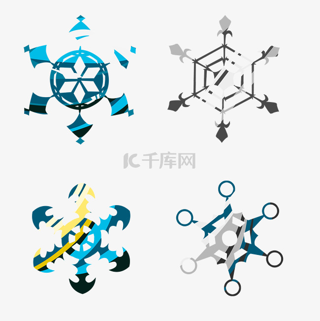 冬天圣诞立体雪花