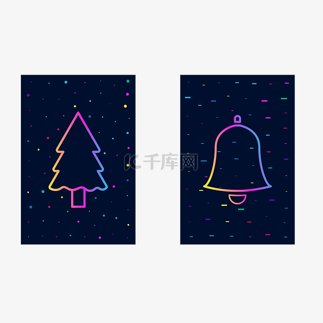圣诞树铃铛卡片