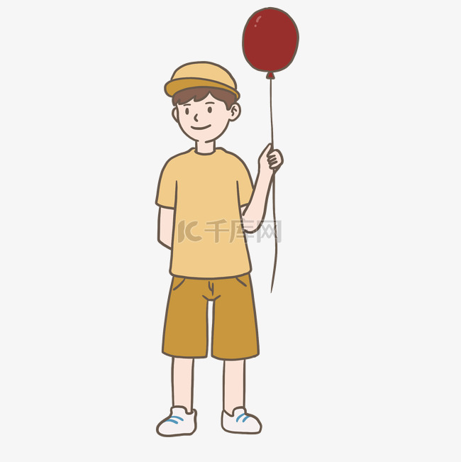 六一儿童节拿气球的小朋友免抠元