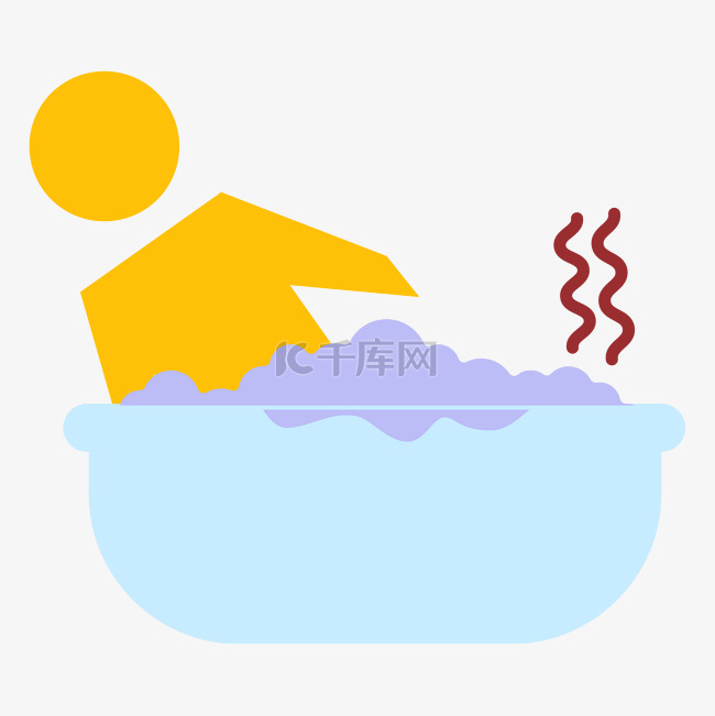 人享受按摩浴缸的热水浴图标