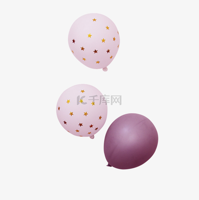 白色星星紫色唯美浪漫气球
