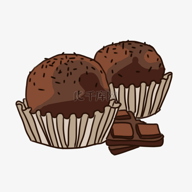 黑色的巧克力蛋糕插画