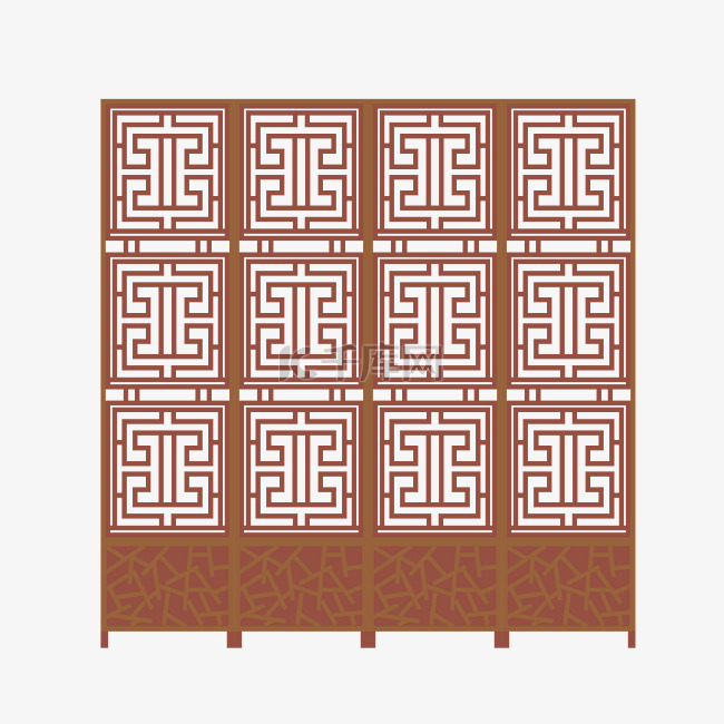 古代屏风家具装饰隔断边框中国传