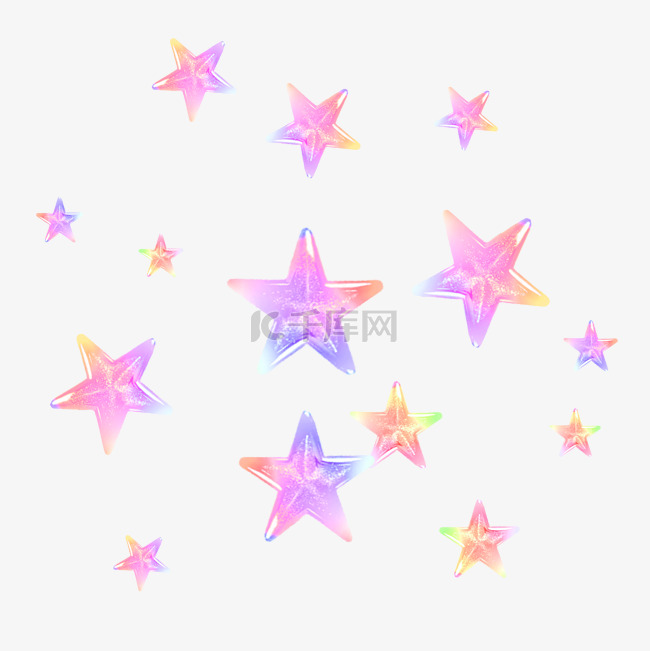 粉色漂浮五角星