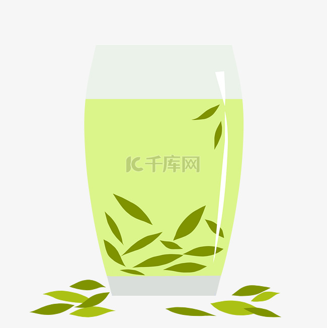一杯绿茶装饰插画