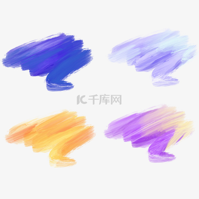 油画笔触蓝色黄色紫色