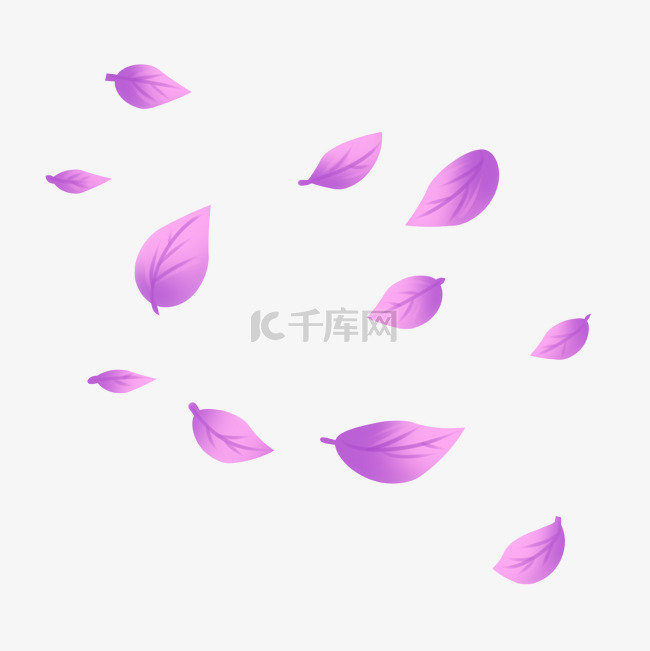 手绘紫色树叶