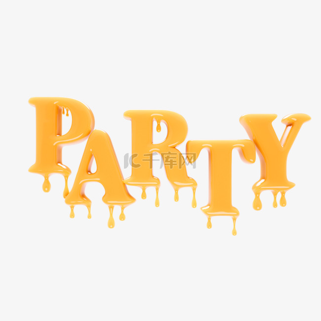 黄色party蜡烛字体