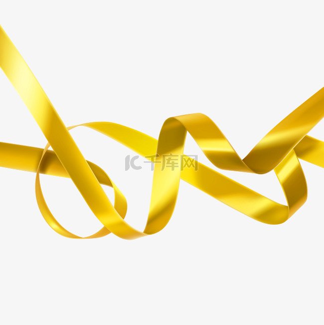 黄色抽象线条丝带