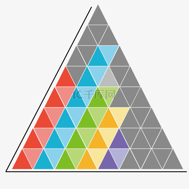 创意三角形图表插画