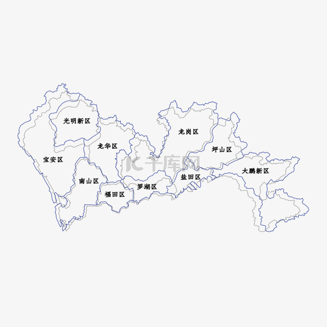 深圳科技线条地图