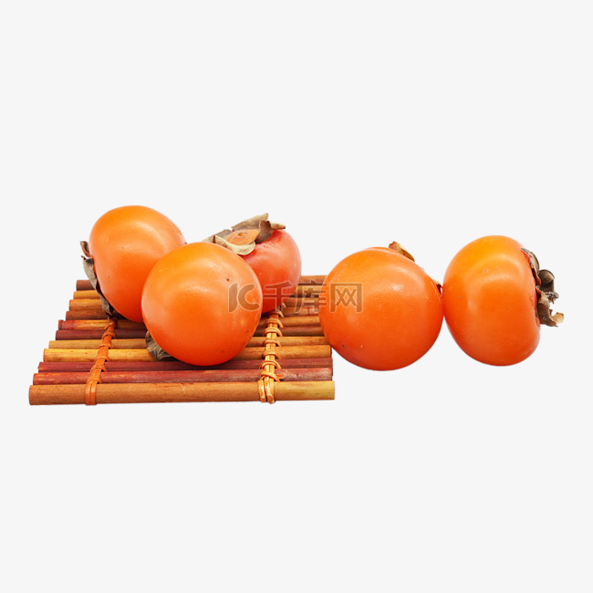 橙色美食柿子