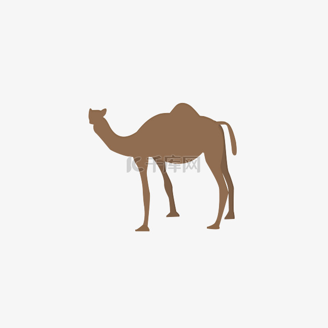 骆驼剪影卡通免抠素材