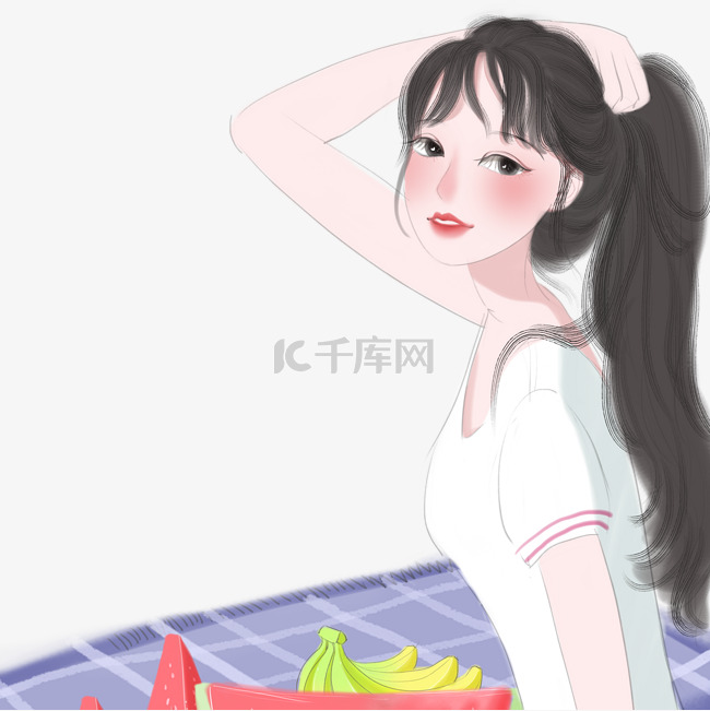 彩色创意女孩元素