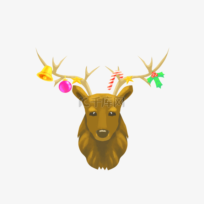 圣诞麋鹿挂铃铛挂球