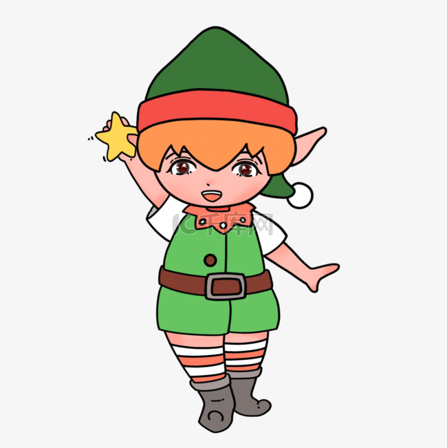 圣诞精灵小星星剪贴画christmas elf