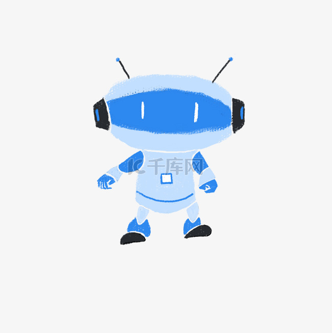 儿童节科技感可爱蓝色机器人