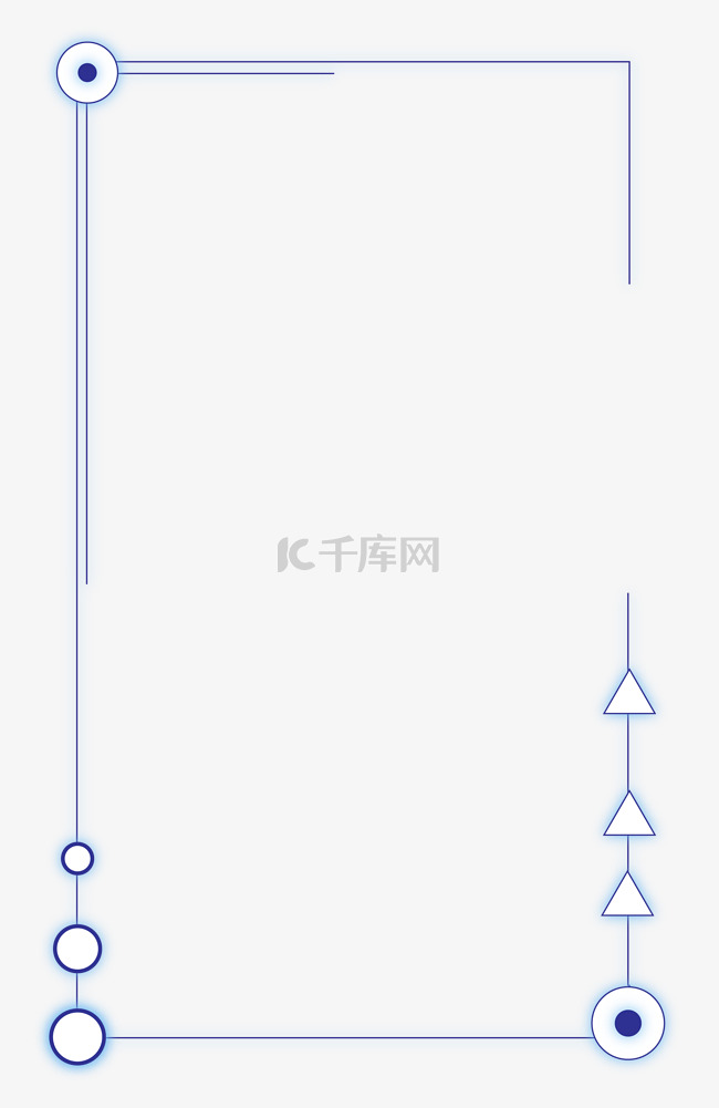 简约科技蓝极简几何边框