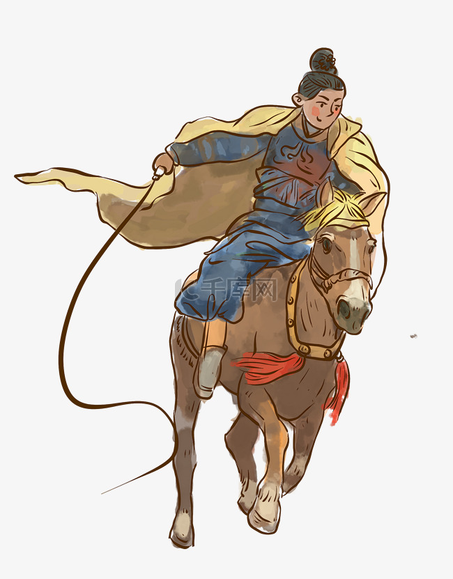 中国风古风骑马少年