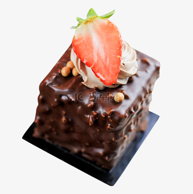 巧克力新鲜草莓蛋糕方块