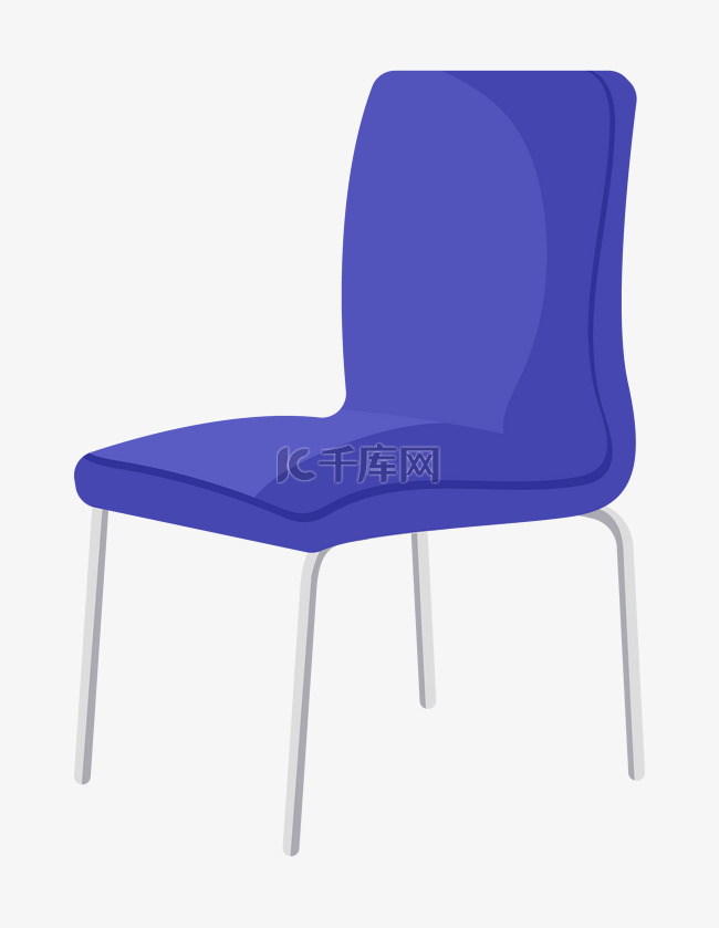 蓝色时尚座椅插画