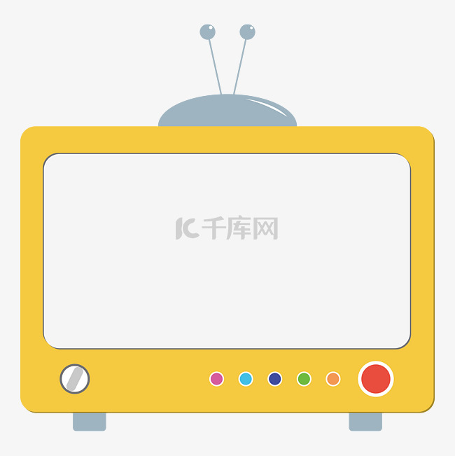 黄色怀旧电视机卡通创意边框